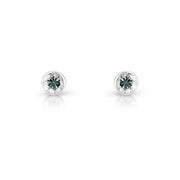 9ct White Gold Cubic Zirconia Stud Earrings By FANCI Fine Jewellery, Southampton, UK.