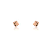 9ct Rose Gold 3mm Cube Stud Earrings By FANCI Fine Jewellery, Southampton, UK.