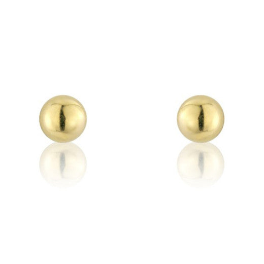 9ct Yellow Gold Plain Gold Ball Studs Earrings - 5mm by FANCI Fine Jewellery, Southampton, UK