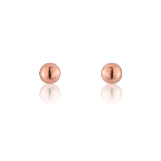 9ct Rose Gold Plain Gold Ball Studs Earrings - 5mm by FANCI Fine Jewellery, Southampton, UK