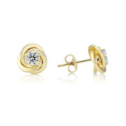 9ct Yellow Gold Knot Stud Earrings By FANCI Fine Jewellery, Southampton, UK.