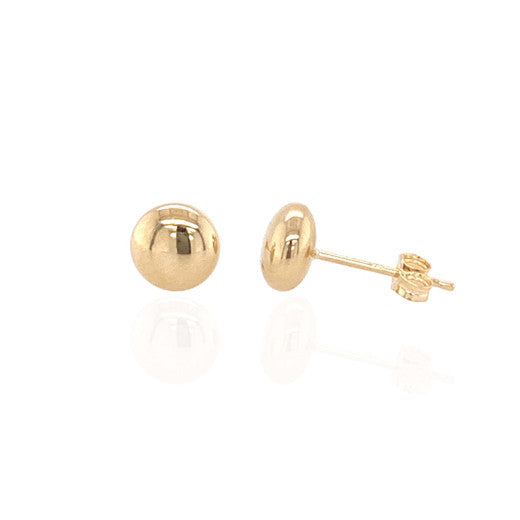 9ct Yellow Gold Button Stud Earrings By FANCI Fine Jewellery, Southampton, UK.