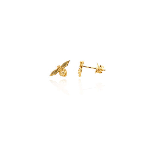 9ct Yellow Gold Bee Stud Earrings By FANCI Fine Jewellery Southampton, UK.