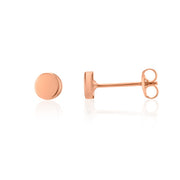 9ct Rose Gold Flat Circle Disc Stud Earrings By FANCI Fine Jewellery, Southampton, UK.