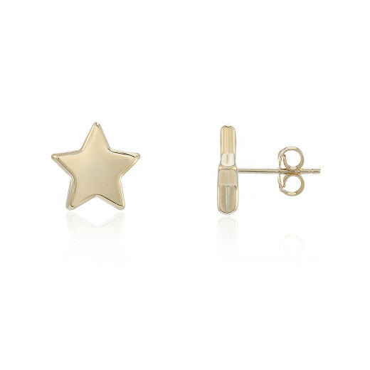 9ct Yellow Gold Star Stud Earrings By FANCI Fine Jewellery, Southampton, UK.