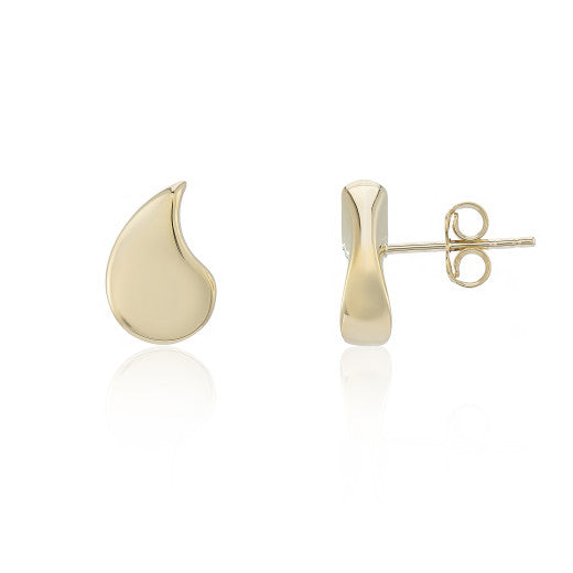 9ct Yellow Gold Raindrop Stud Earrings By FANCI Fine Jewellery, Southampton, UK.