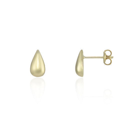 9ct Yellow Gold Pear Stud Earrings By FANCI Fine Jewellery, Southampton, UK.