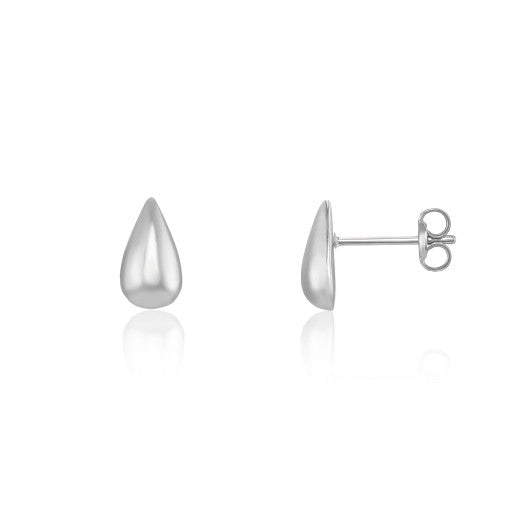 9ct White Gold Pear Stud Earrings By FANCI Fine Jewellery, Southampton, UK.