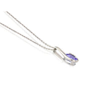 9ct White Gold Amethyst & Diamond Curl Pendant Necklace By FANCI Fine Jewellery, Southampton, UK.