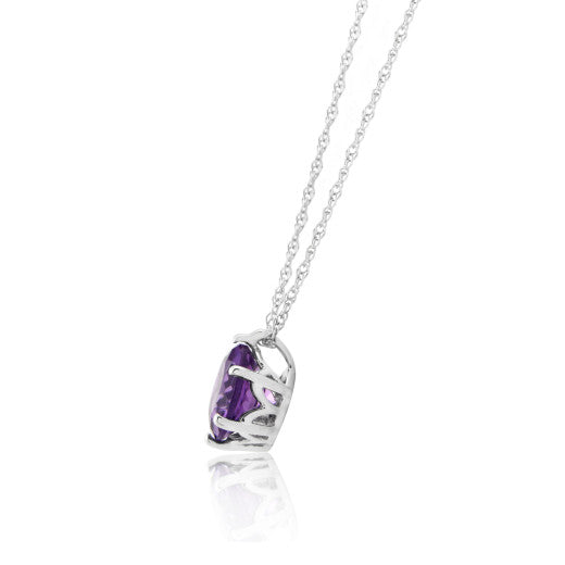 9ct White Gold Amethyst Pendant Necklace By FANCI Fine Jewellery, Southampton, UK.