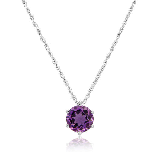 9ct White Gold Amethyst Pendant Necklace By FANCI Fine Jewellery, Southampton, UK.