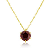 9ct Yellow Gold Garnet Pendant Necklace By FANCI Fine Jewellery, Southampton, UK.