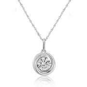 9ct White Gold Swirl Pendant Necklace by FANCI Fine Jewellery, Southampton, UK.