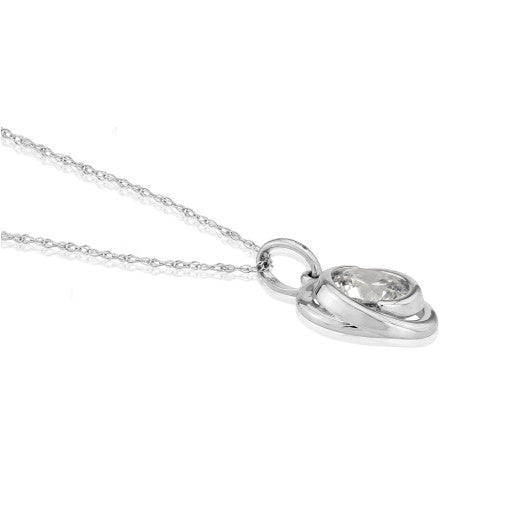 9ct White Gold Swirl Pendant Necklace by FANCI Fine Jewellery, Southampton, UK.