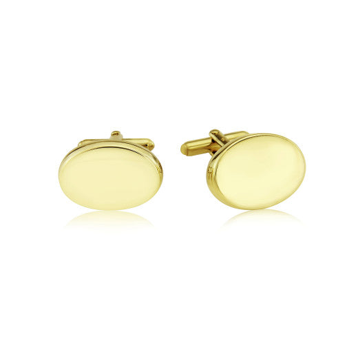 9ct Yellow Gold Polished Pebble Gentleman's Cufflinks by FANCI Fine Jewellery, Southampton, UK.