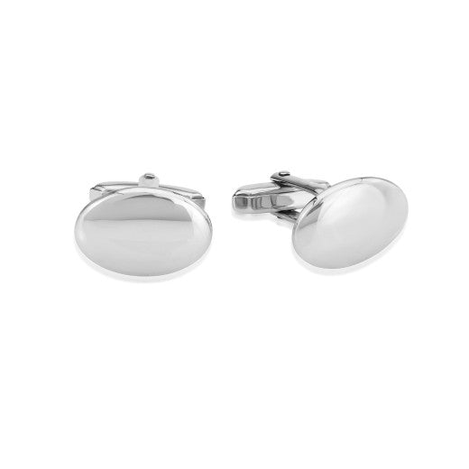 Sterling Silver 925 Oval Gentleman's Cufflinks Cufflinks by FANCI Fine Jewellery, Southampton, UK.