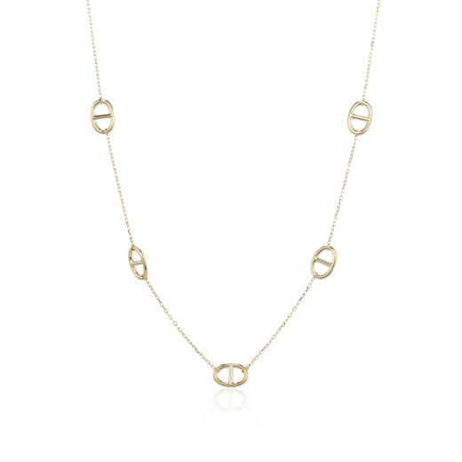 9ct Yellow Gold Marina & Trace Link Necklace by FANCI Fine Jewellery, Southampton, UK.