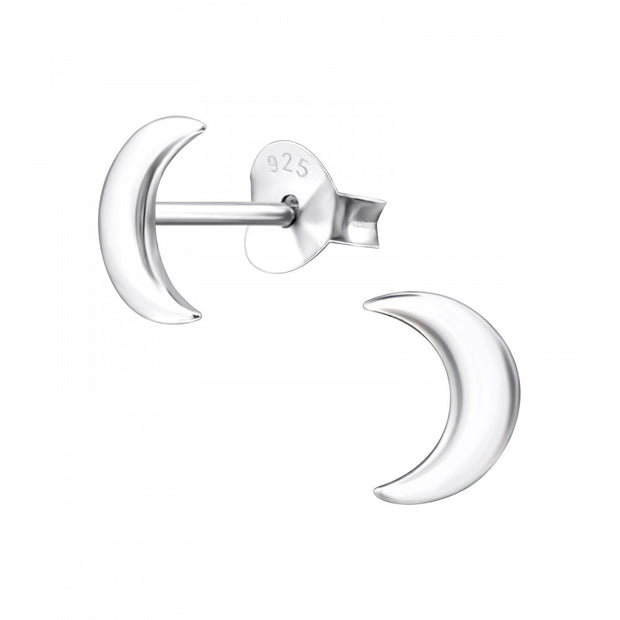 Crescent Moon Stud Earrings by FANCI Fine Jewellery, Southampton, UK.