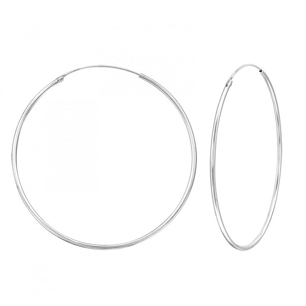 Silver Ear Hoops 50mm by FANCI Fine Jewellery, Southampton, UK.