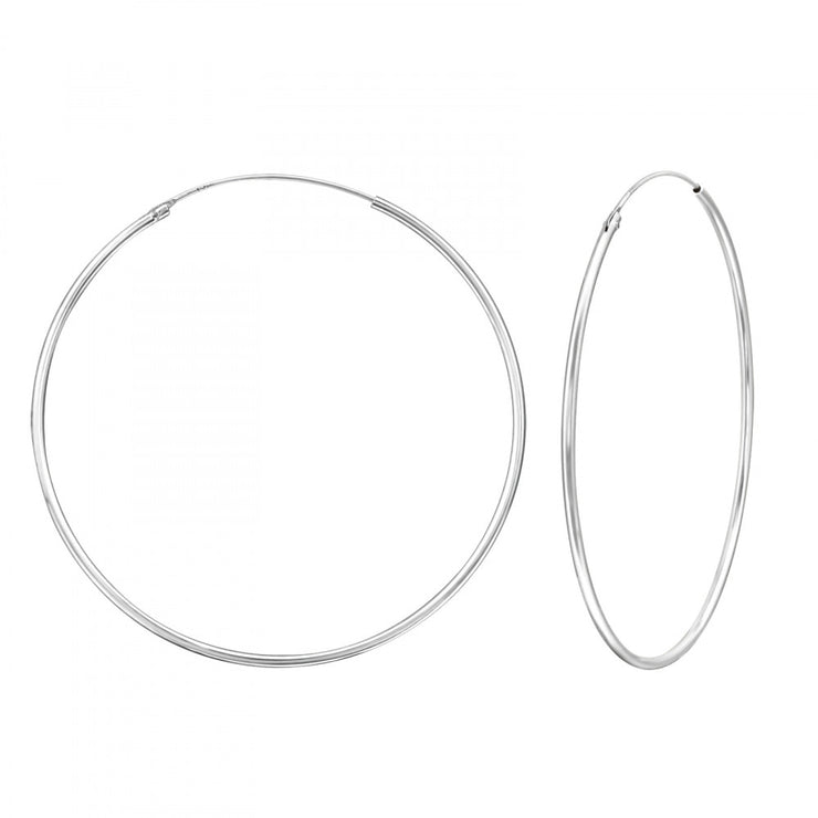 Silver Ear Hoops 50mm by FANCI Fine Jewellery, Southampton, UK.