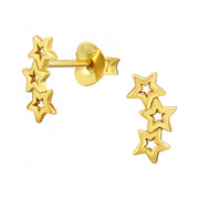 Triple Star Gold Stud Earrings by FANCI Fine Jewellery, Southampton, UK.