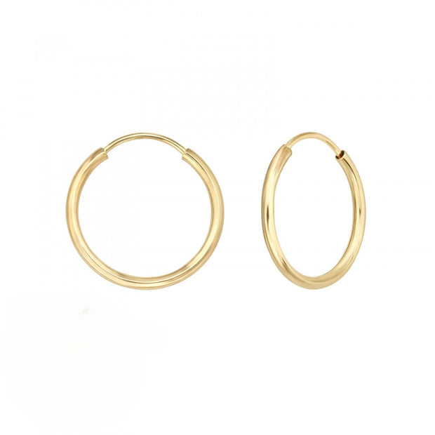 10mm Endless Hoop Earrings in 14ct Yellow Gold by FANCI Fine Jewellery, Southampton, UK