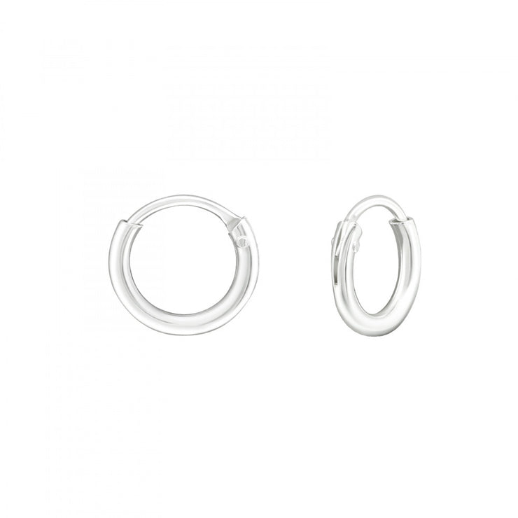 Round Silver Ear Hoops by FANCI Fine Jewellery, Southampton, UK.