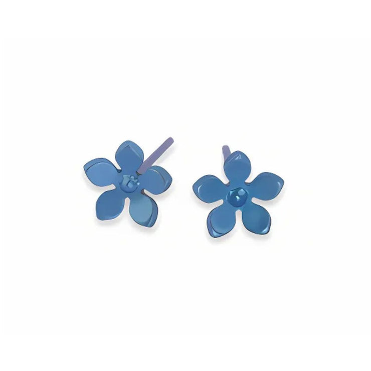 Colourful Five Petal Stud Earrings - 10 Colours