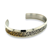 Leopard Print Ombre Colour Wide Concave Bangle Manufactured From Hypoallergenic Pure Titanium by FANCI Fine Jewellery, Southampton, UK.