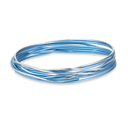 Light Blue Colour Chaos Bangle Manufactured From Hypoallergenic Pure Titanium by FANCI Fine Jewellery, Southampton, UK.