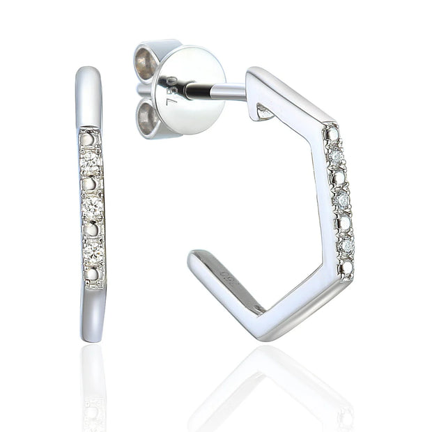 18ct White Gold Angular Diamond Earrings By FANCI Fine Jewellery Southampton, UK.