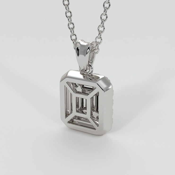 Illusion Set Diamond Pendant In White Gold Designed And Manufactured By FANCI Bespoke Fine Jewellery